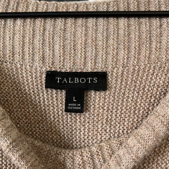 Talbots Bateau Neck Dolman Sleeve Shimmer Sweater, Wool Blend - Picture 7 of 9